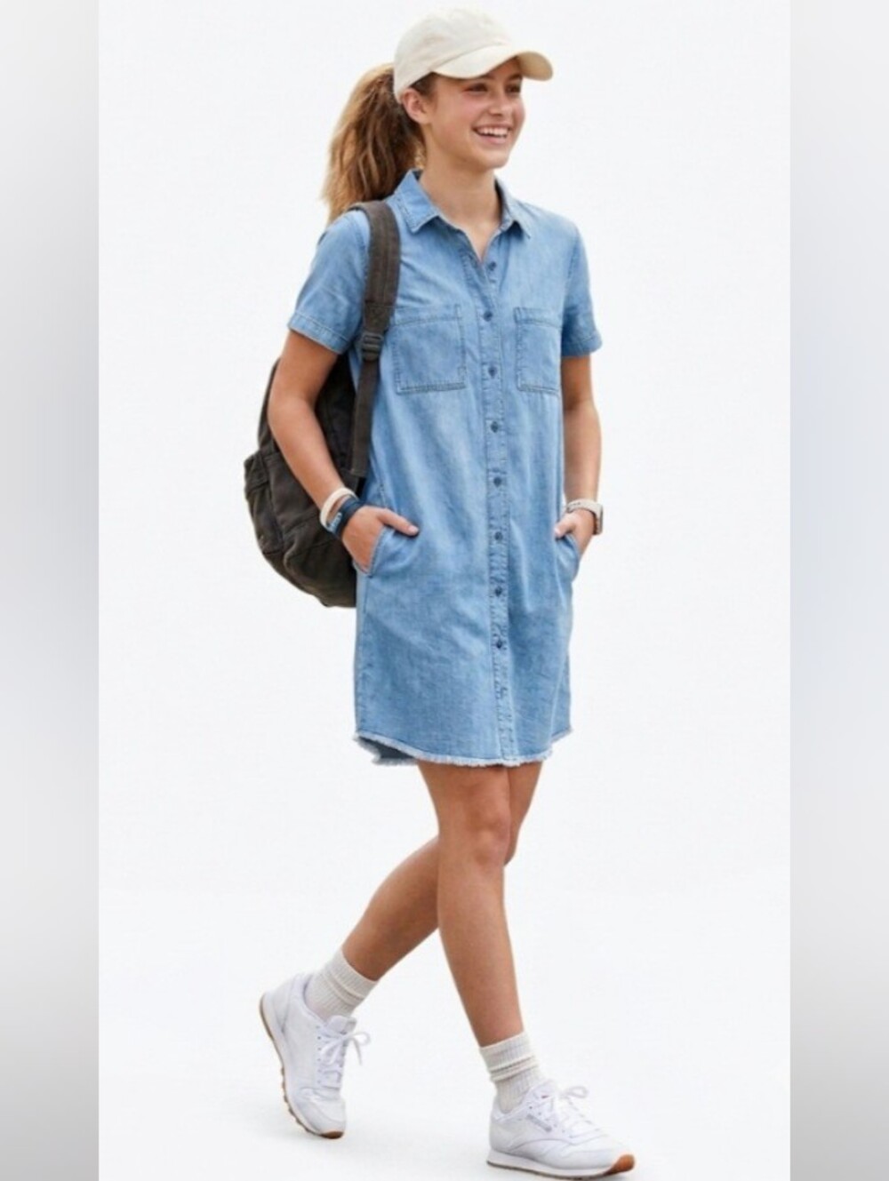 Velvet Heart Denim Chambray Button Down Shirt Dress - Size M